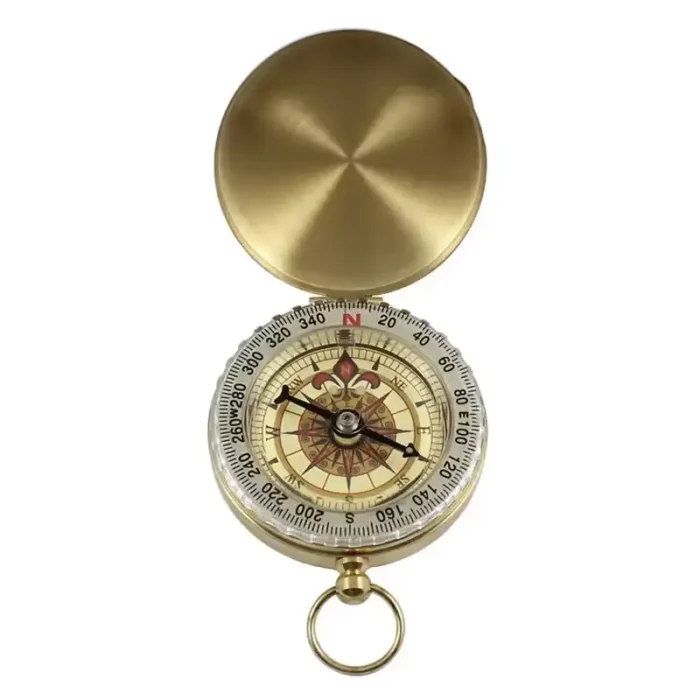 Gold Brass Pocket Compass-1 Gold Brass Pocket Compass-1
