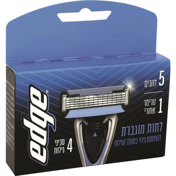4 סכיני גילוח edge כחול