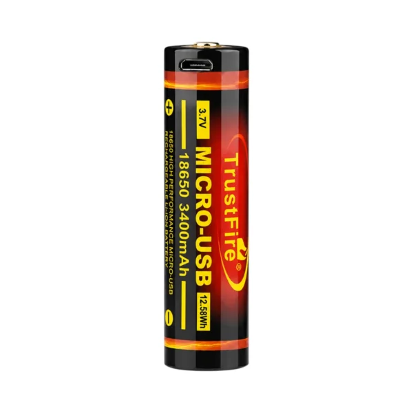 סוללה נטענת TrustFire 18650 3400mAh Micro USB