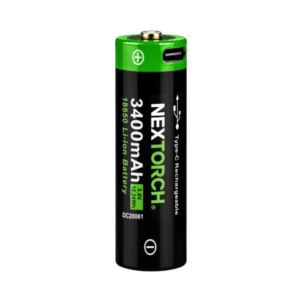 סוללה נטענת NEXTORCH 18650 3400mAh USB-C