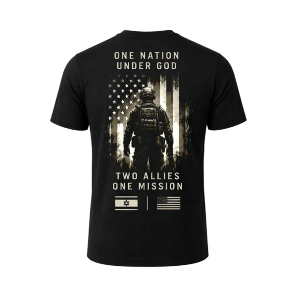 חולצת לוחמים איכותית מנדפת זיעה - ONE NATION TWO ALLIES