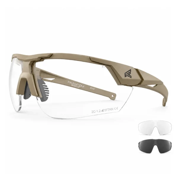 משקפי מגן בליסטיים Edge Phantom Rescue עם 2 עדשות מתחלפות מסגרת מדברית