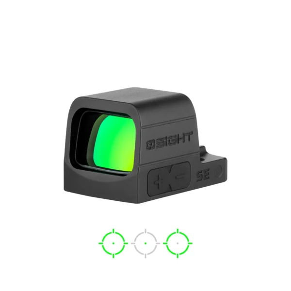 כוונת השלכה סגורה Osight SE GN תושבת RMSc וסוללה מתחלפת נקודה ירוקה 2 MOA ועיגול 32 MOA