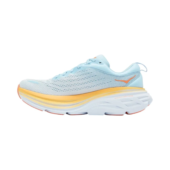נעלי ריצה לנשים HOKA Bondi 8 Wide רחבות תכלת_כתום 2 נעלי ריצה לנשים HOKA Bondi 8 Wide רחבות תכלת_כתום 2