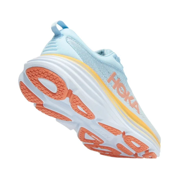 נעלי ריצה לנשים HOKA Bondi 8 Wide רחבות תכלת_כתום נעלי ריצה לנשים HOKA Bondi 8 Wide רחבות תכלת_כתום