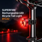 פנס אחורי נטען לאופניים בלילה SUPERFIRE BTL02