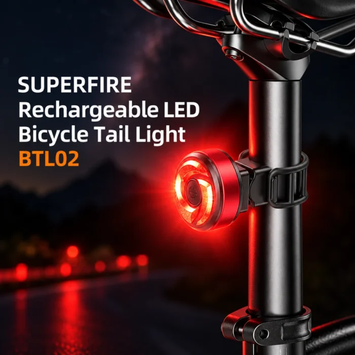 פנס אחורי נטען לאופניים בלילה SUPERFIRE BTL02 פנס אחורי נטען לאופניים בלילה SUPERFIRE BTL02